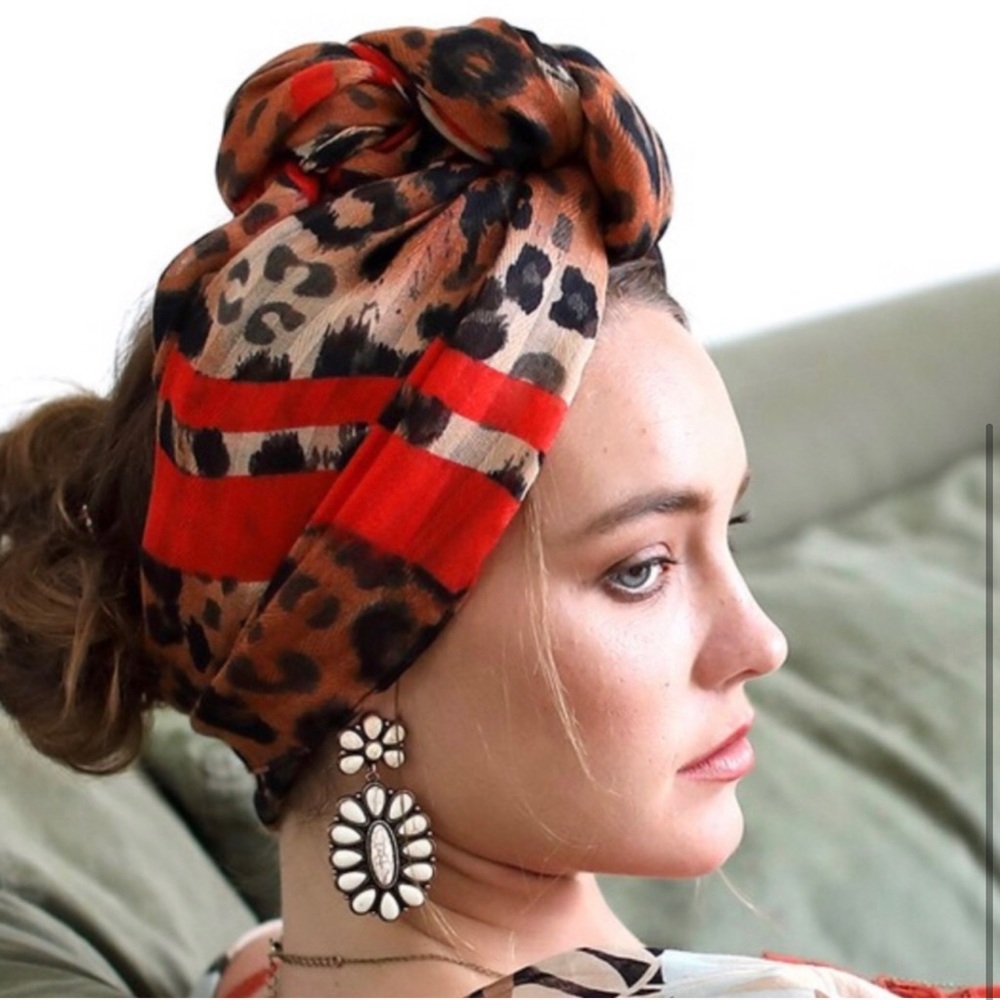 New Trendy Red leopard print scarf / sarong